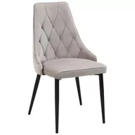 Krzesła - Pikowane krzesło do jadalni, 50x59x89 cm, beżowy - miniaturka - grafika 1