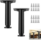 Zawiasy, okucia i inne akcesoria - Regulowane nogi do łóżka, 22-42 cm, nogi do mebli łazienkowych, regulowane nogi do mebli, do stołów, krzeseł, szafek, sof, czarne, 2 sztuki - miniaturka - grafika 1