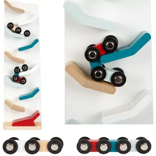 Zjeżdżalnia z autami Tor wyścigowy drewniany Small Foot - Chodziki - miniaturka - grafika 1