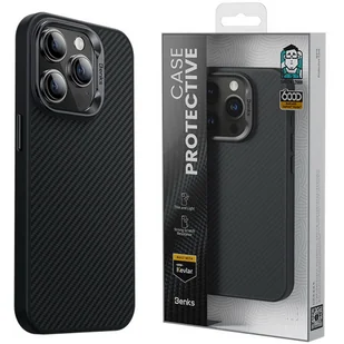 Benks mocne etui Carbon Kevlar Case 600D magnetyczne MagSafe iPhone 15 Plus - Etui i futerały do telefonów - miniaturka - grafika 1