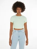 Koszulki i topy damskie - TOMMY JEANS Koszulka w kolorze miętowym - miniaturka - grafika 1