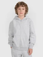 Bluzy dla chłopców - 4F Bluza dresowa rozpinana z kapturem chłopięca - szara 122 (6-7 lat) - miniaturka - grafika 1