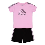 Spodenki damskie - Kappa Bawełniana koszulka i szorty z dżerseju, 160 g Grafika i logo Omini, Kappa z nadrukiem Glitte Tkana wstążka z paskiem, rozmiar 14 Y - miniaturka - grafika 1