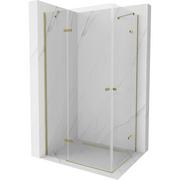Kabiny prysznicowe - Mexen Roma Duo kabina prysznicowa uchylna 90x80 cm, transparent, złota - miniaturka - grafika 1