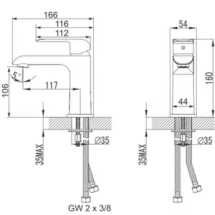 Omnires Sacramento SC2310CRB Bateria umywalkowa chrom biała - Baterie umywalkowe - miniaturka - grafika 2