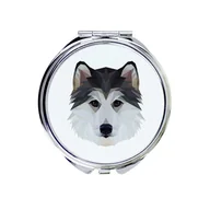 Lusterka do makijażu - Husky syberyjski Lusterko Pies geometryczny - miniaturka - grafika 1