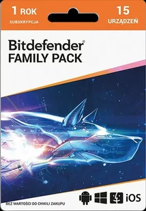 BitDefender Family Pack Family Pack 2019 PL odnowienie na 12 miesięcy) wersja elektroniczna - Programy antywirusowe - miniaturka - grafika 1