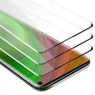 Szkła hartowane na telefon - 3x Szkło Hartowane Do Samsung Galaxy S10 4G Folia pancerna Ochronny w PRZEZROCZYSTY Z CZARNYM Tempered Glass Cadorabo - miniaturka - grafika 1