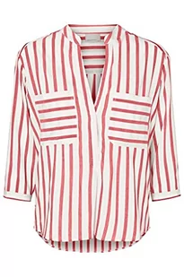 VERO MODA Koszula damska z rękawami 3/4 w paski, śnieżnobiały (paski: herbata róża), M - Koszule damskie - miniaturka - grafika 1
