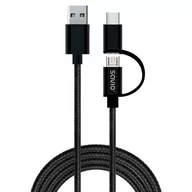 Kable USB - Savio Kabel USB microUSB/USB typ C 1m - miniaturka - grafika 1