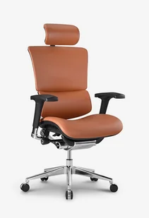 Fotel biurowy, krzesło biurowe Fotel biurowy ergonomiczny ErgoFly Sail L brązowy skóra naturalna - Fotele i krzesła biurowe - miniaturka - grafika 1