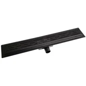 Syfony - BRAVAT BRAVAT Odpływ liniowy z metalowym syfonem BLACK MATT LINE STEEL DRAIN 60 cm - miniaturka - grafika 1