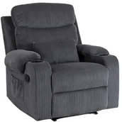 Fotele - Fotel Rozkładany Wypoczynkowy Tapicerowany Do Spania Salonu Szary TORRES - miniaturka - grafika 1