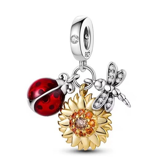 CHARMS BIEDRONKA do bransolet modułowych zawieszka srebro C548