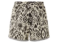 Spodenki damskie - esmara® Szorty damskie z wiskozy (Beżowy/czarny, 34) - miniaturka - grafika 1