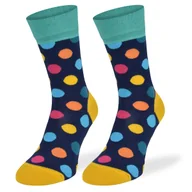Skarpetki męskie - Comodo, Kolorowe skarpetki, Granatowe kropki,  39/42 - miniaturka - grafika 1