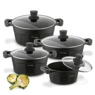 Zestawy garnków i patelni - Zestaw garnków NA INDUKCJE patelnia MARMURKOWE GARNKI 8el. Octagon Marble Starke Pro - miniaturka - grafika 1