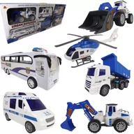 Zabawki zdalnie sterowane - LUXMA Zestaw samochodów 6 autek policja ruchome el. 6J XLQ-6J - miniaturka - grafika 1