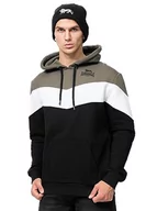 Bluzy męskie - Lonsdale Męska bluza z kapturem, normalny krój, MOYROUKAN, oliwkowy/czarny/biały, 3XL, 117466 - miniaturka - grafika 1