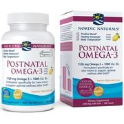 Suplementy naturalne - Postnatal Omega 3 1120 mg Lemon 60 soft gels NORDIC NATURALS - miniaturka - grafika 1