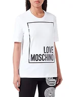 Koszulki i topy damskie - Love Moschino Damska koszulka o regularnym kroju z krótkim rękawem, optical white, 44 - miniaturka - grafika 1