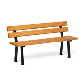 Ławki ogrodowe - Ławka na zewnątrz WOODY z oparciem, 1500 mm, limba - miniaturka - grafika 1