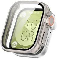 Akcesoria do smartwatchy - SILIKONOWE ETUI + SZKŁO HARTOWANE DO HUAWEI WATCH FIT 4 SREBRNE - miniaturka - grafika 1