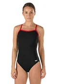 Stroje kąpielowe - Speedo Damski strój kąpielowy jednoczęściowy Endurance+ Flyback Block Adult Team Colors Black/Red - miniaturka - grafika 1