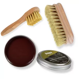 Zestaw Szczotka Polerka + Mazak + Polish 50 Ml Ciemny Brąz 106 Kaps - Środki do obuwia i ubrań - miniaturka - grafika 1