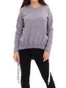 Swetry damskie - Luźny sweter z wiskozą szary 2XL/3XL - miniaturka - grafika 1