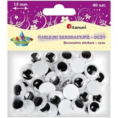 Pozostałe akcesoria dla plastyków - Titanum Oczy samoprzylepne bez rzęs 15mm okrągłe 40szt - miniaturka - grafika 1