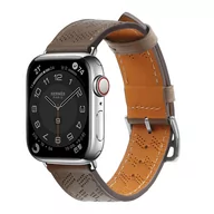 Akcesoria do smartwatchy - Strap Leather skórzany pasek Apple Watch Ultra, SE, 8, 7, 6, 5, 4, 3, 2, 1 (49, 45, 44, 42  mm) opaska bransoleta ciemnobrązowy - miniaturka - grafika 1