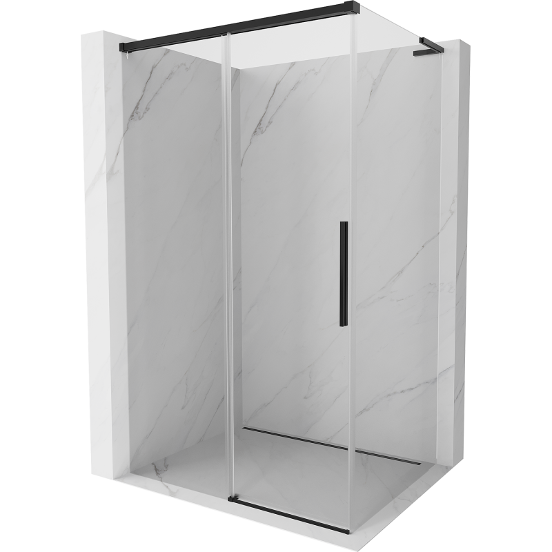 Mexen Rox L kabina prysznicowa rozsuwana 100 x 80 cm, transparent, czarna - 8C2L-100-080-70-00