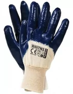 Rękawice robocze - Reis Rękawice robocze nitrylowe RECONIT beżowo-granatowe rozm.10 RAWRECONITBEG10 - miniaturka - grafika 1