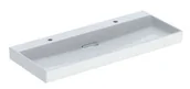 Umywalki - Geberit ONE - Zlew podwójny 120x48x14 cm, ukryty przelew, 2 otwory na baterię, odpływ poziomy, KeraTect, biały 505.049.00.1 - miniaturka - grafika 1