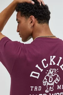 Koszulki męskie - Dickies t-shirt bawełniany kolor fioletowy z nadrukiem - grafika 1