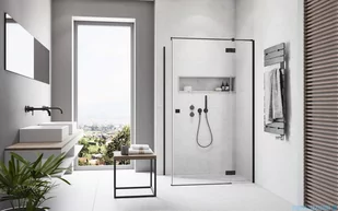 Radaway Essenza Black Kdj kabina 100x80cm prawa szkło przejrzyste 1385040-54-01R/1384051-01-01 - Kabiny prysznicowe - miniaturka - grafika 4