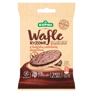 Kupiec Wafle ryżowe z belgijską czekoladą deserową 30 g (2 sztuki) - Pieczywo chrupkie - miniaturka - grafika 1