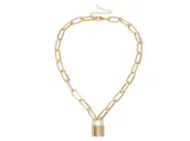 Naszyjniki - Naszyjnik duże ogniwa z kłódką - miniaturka - grafika 1