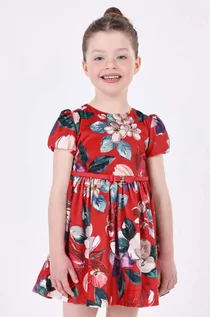 Sukienki i spódniczki dla dziewczynek - Mayoral sukienka dziecięca kolor czerwony mini rozkloszowana - grafika 1