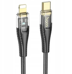 Kabel USB C do Lightning Hoco PD 27W 1,2 m U121 czarny transparentny - Kable USB - miniaturka - grafika 1