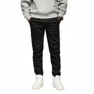 Spodnie męskie - Modne jeansowe joggery męskie wygodne czarne Ombre OM-PADJ-0156 V2 roz. XL - miniaturka - grafika 1
