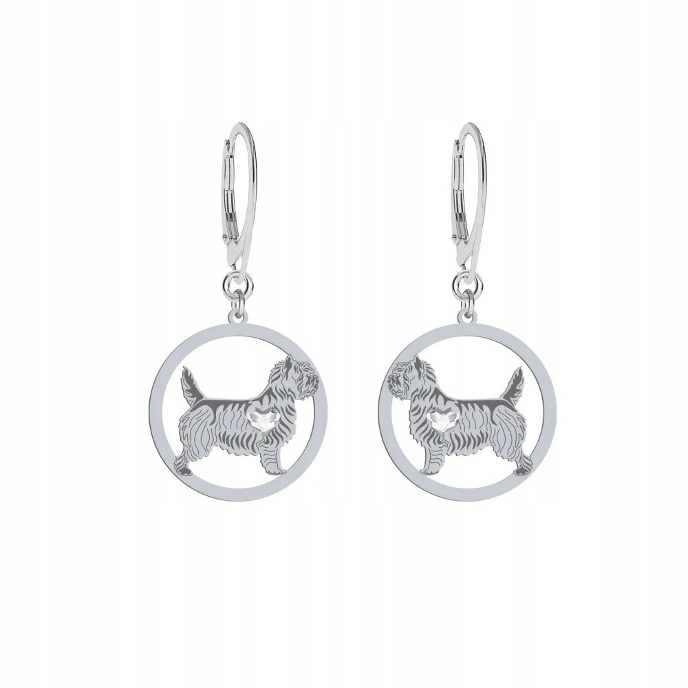 Kolczyki Srebrne z psem Cairn Terrier 925 Biżuteria Kobieta GRAWER GRATIS