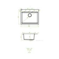 Zlewozmywaki - Laveo Tau Zlewozmywak granitowy jednokomorowy 50x60 cm beż SBT_4106 - miniaturka - grafika 1
