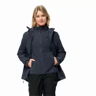 Kurtki damskie - Damska kurtka Jack Wolfskin MOONRISE 3IN1 JKT W night blue - XS - miniaturka - grafika 1