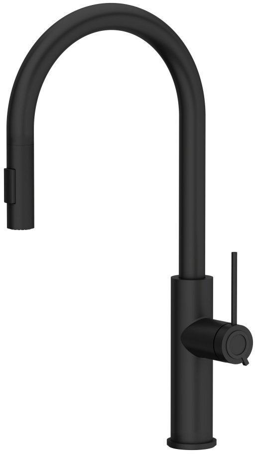 Steiner Bateria kuchenna JENNIFER Q LINE SLIM SteelQ bateria kuchenna Pure carbon, z wyciąganą wylewką z funkcją prysznica+nóż do pizzy Fiskars
