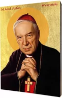 Ikony i obrazy sakralne - Ikona błogosławiony kardynał Stefan Wyszyński 10x15 cm - miniaturka - grafika 1