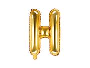 Balony i akcesoria - Party Deco Balon foliowy litera "H" złota - 35 cm FB2M-H-019 - miniaturka - grafika 1