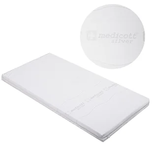 POKROWIEC NA MATERAC SILVER ATEST MEDYCZNY JONY SREBRA 140x200x24 - Pokrowce na materace - miniaturka - grafika 1