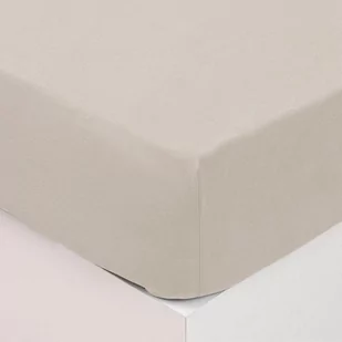 Atmosphera Prześcieradło z gumką 160x200 cm bawełniane beżowe 172491A - Prześcieradła - miniaturka - grafika 1